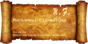 Martonosi Filoména névjegykártya